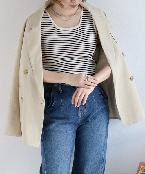 cepo（セポ）の「〈前後2way〉ソウバリニットタンクトップ（タンクトップ・レディース・オフホワイト/グレー/ブラック/ライム/ホワイト×ブラック・M）」の14枚目の写真