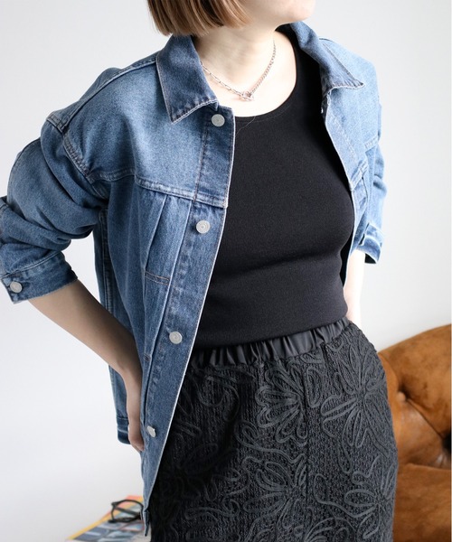 cepo（セポ）の「〈前後2way〉ソウバリニットタンクトップ（タンクトップ・レディース・オフホワイト/グレー/ブラック/ライム/ホワイト×ブラック・M）」の19枚目の写真