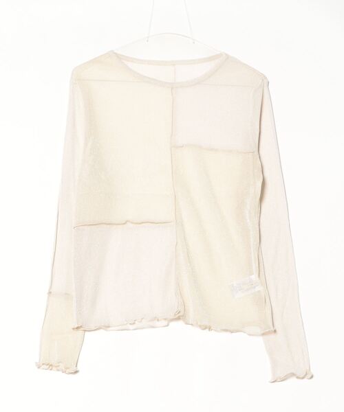 Per sist ence(パーシエンス)の「ラメシアーメロウ配色パッチワークプルオーバー(Tシャツ/カットソー・レディース・グレー/アイボリー/ブラック・FREE)」の11枚目の写真