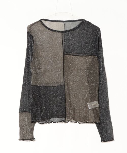 Per sist ence(パーシエンス)の「ラメシアーメロウ配色パッチワークプルオーバー(Tシャツ/カットソー・レディース・グレー/アイボリー/ブラック・FREE)」の19枚目の写真