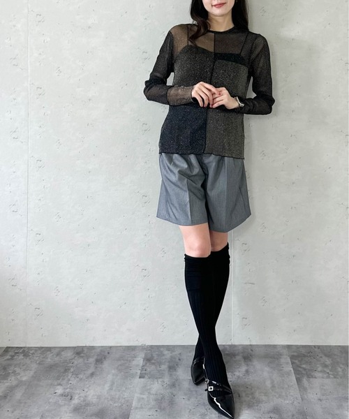 Per sist ence(パーシエンス)の「ラメシアーメロウ配色パッチワークプルオーバー(Tシャツ/カットソー・レディース・グレー/アイボリー/ブラック・FREE)」の13枚目の写真