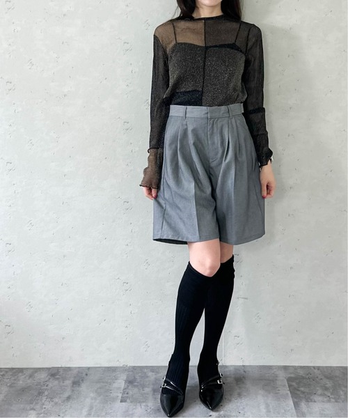 Per sist ence(パーシエンス)の「ラメシアーメロウ配色パッチワークプルオーバー(Tシャツ/カットソー・レディース・グレー/アイボリー/ブラック・FREE)」の15枚目の写真