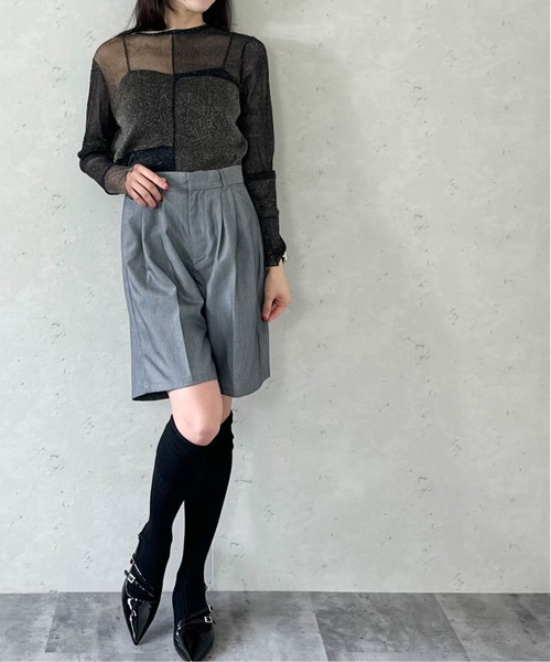 Per sist ence(パーシエンス)の「ラメシアーメロウ配色パッチワークプルオーバー(Tシャツ/カットソー・レディース・グレー/アイボリー/ブラック・FREE)」の16枚目の写真