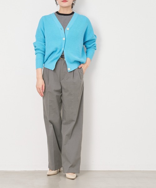 MICA&DEAL（マイカ＆ディール）の「2タックストレートパンツ〈2サイズ展開〉（その他パンツ・レディース・イエロー/ネイビー/グレー・36/38）」の7枚目の写真