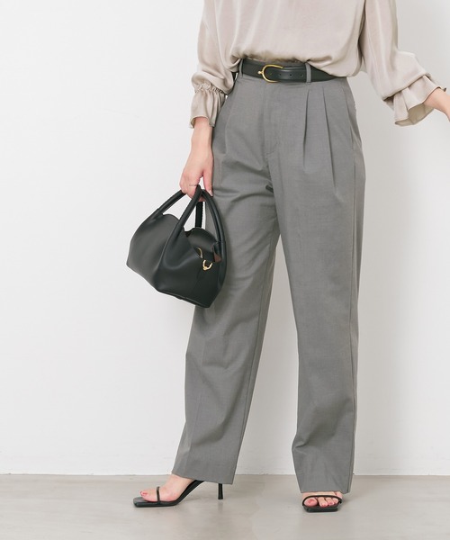 MICA&DEAL（マイカ＆ディール）の「2タックストレートパンツ〈2サイズ展開〉（その他パンツ・レディース・イエロー/ネイビー/グレー・36/38）」の11枚目の写真