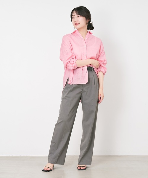 MICA&DEAL（マイカ＆ディール）の「2タックストレートパンツ〈2サイズ展開〉（その他パンツ・レディース・イエロー/ネイビー/グレー・36/38）」の15枚目の写真