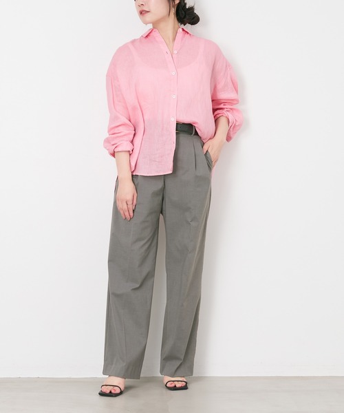 MICA&DEAL（マイカ＆ディール）の「2タックストレートパンツ〈2サイズ展開〉（その他パンツ・レディース・イエロー/ネイビー/グレー・36/38）」の16枚目の写真