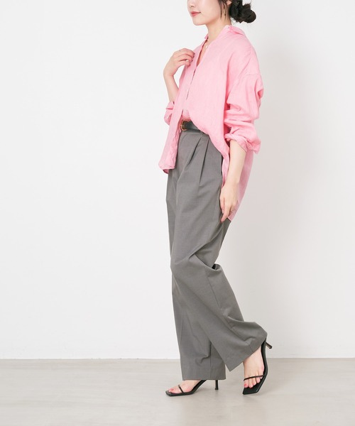 MICA&DEAL（マイカ＆ディール）の「2タックストレートパンツ〈2サイズ展開〉（その他パンツ・レディース・イエロー/ネイビー/グレー・36/38）」の17枚目の写真