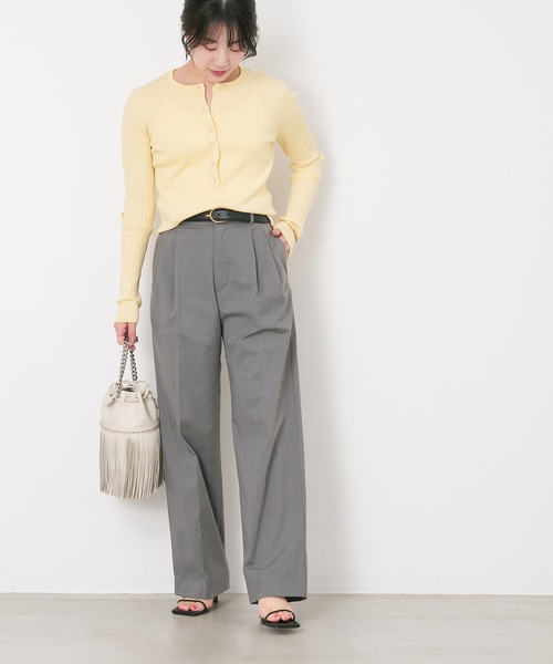 MICA&DEAL（マイカ＆ディール）の「2タックストレートパンツ〈2サイズ展開〉（その他パンツ・レディース・イエロー/ネイビー/グレー・36/38）」の20枚目の写真