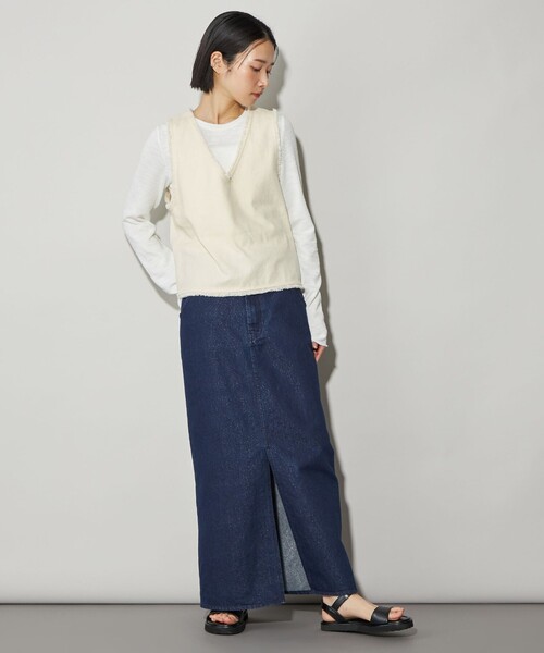 CITEN(シテン)の「<CITEN>フリンジVネックベスト(ベスト・レディース・オフホワイト/ブラック・FREE)」の15枚目の写真