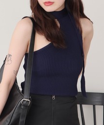 ワンショルダー ニットタンクトップ 秋物 秋服 2026年秋冬