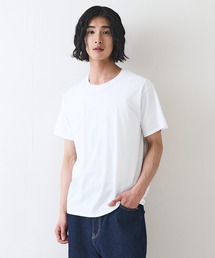 【HANES/ヘインズ】【両脇に接ぎ目がない丸胴仕様】クルーネックTシャツ 2枚セット タグレス仕様 ワンポイントロゴ まとめ買い ユニセックス