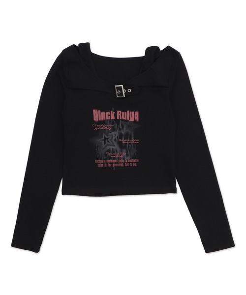 Figments(フィグメンツ)の「レイヤードデザイントップス(Tシャツ/カットソー・レディース・ホワイト/ブラック・FREE)」の1枚目の写真