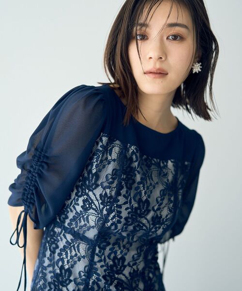 YECCA VECCA(イェッカヴェッカ)の「レース切替フレアドレス(ドレス・レディース・グレー/カーキ/ネイビー・FREE)」の10枚目の写真