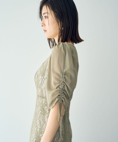 YECCA VECCA(イェッカヴェッカ)の「レース切替フレアドレス(ドレス・レディース・グレー/カーキ/ネイビー・FREE)」の17枚目の写真