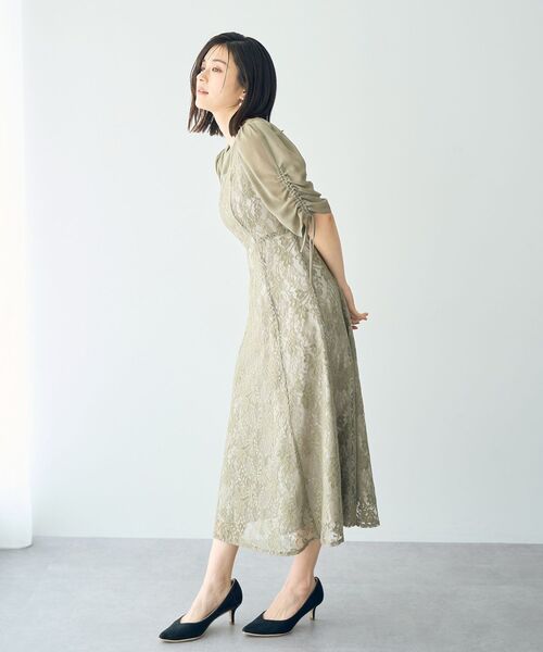 YECCA VECCA(イェッカヴェッカ)の「レース切替フレアドレス(ドレス・レディース・グレー/カーキ/ネイビー・FREE)」の14枚目の写真