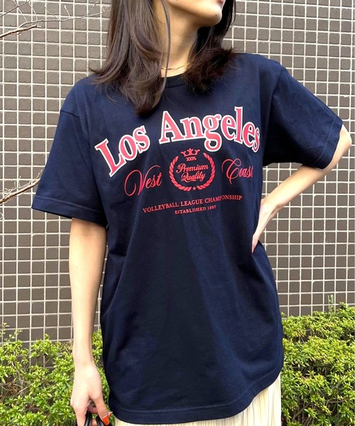 RGY（アールジーワイ）の「【RGY】LOS ANGELES プリントTシャツ（Tシャツ/カットソー・レディース・ネイビー/オートミール/ホワイト・LARGE/MEDIUM）」の6枚目の写真