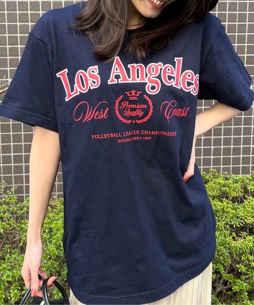 RGY（アールジーワイ）の「【RGY】LOS ANGELES プリントTシャツ（Tシャツ/カットソー・レディース・ネイビー/オートミール/ホワイト・LARGE/MEDIUM）」の7枚目の写真