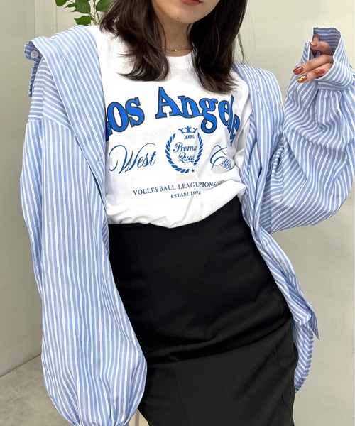 RGY（アールジーワイ）の「【RGY】LOS ANGELES プリントTシャツ（Tシャツ/カットソー・レディース・ネイビー/オートミール/ホワイト・LARGE/MEDIUM）」の22枚目の写真