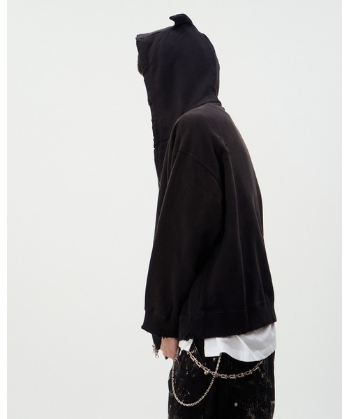 DISCOVERED(ディスカバード)の「DISCOVERED DEVIL EAR DAMAGE HOODIE(パーカー・メンズ・ナチュラル/ブラック・1/3)」の5枚目の写真