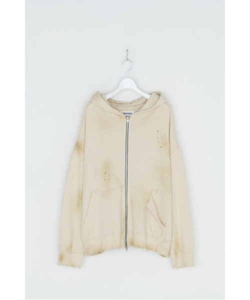 DISCOVERED(ディスカバード)の「DISCOVERED DEVIL EAR DAMAGE HOODIE(パーカー・メンズ・ナチュラル/ブラック・1/3)」の9枚目の写真