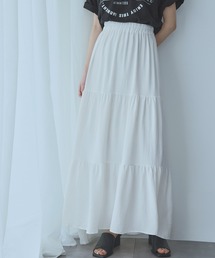 ティアードフレアロングスカート