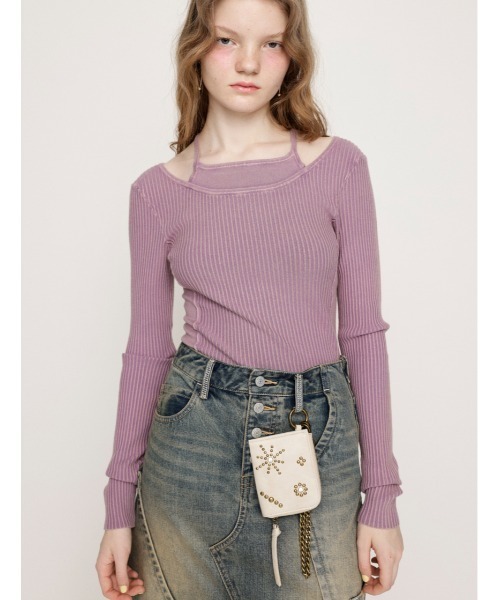 SLY(スライ)の「STUDS POUCH スタッズ ポーチ(ポーチ・レディース・アイボリー/ブラック/ブラウン・FREE)」の16枚目の写真