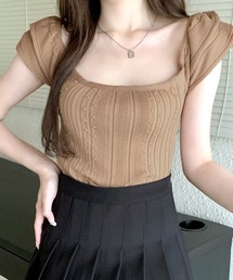 オフショルダーサマーニット