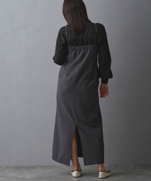 NICOLE white（ニコルホワイト）の「キャミワンピース（ワンピース・レディース・ブラック/チャコール・FREE）」の4枚目の写真