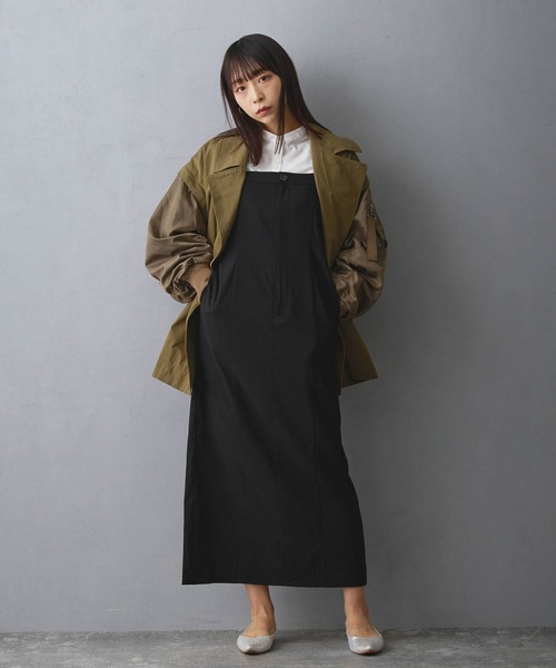 NICOLE white（ニコルホワイト）の「キャミワンピース（ワンピース・レディース・ブラック/チャコール・FREE）」の5枚目の写真