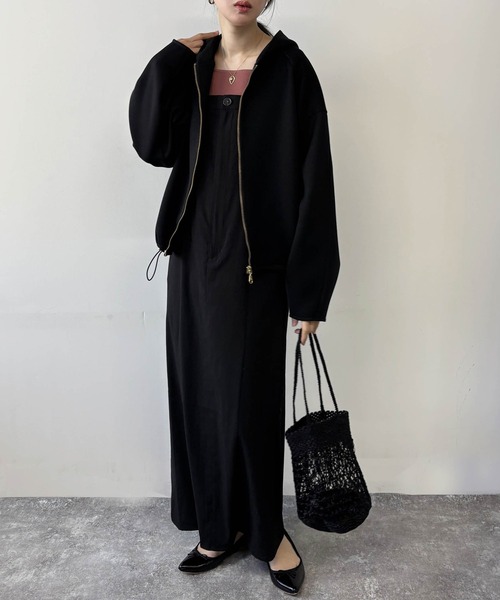 NICOLE white（ニコルホワイト）の「キャミワンピース（ワンピース・レディース・ブラック/チャコール・FREE）」の7枚目の写真