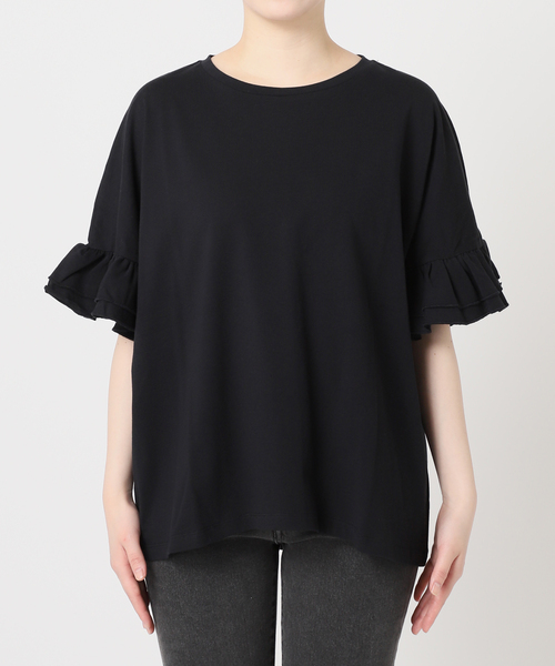JOURNAL STANDARD relume(ジャーナルスタンダード レリューム)の「コットンダブルフリルTEE(Tシャツ/カットソー・レディース・ホワイト/ブラック・FREE)」の7枚目の写真