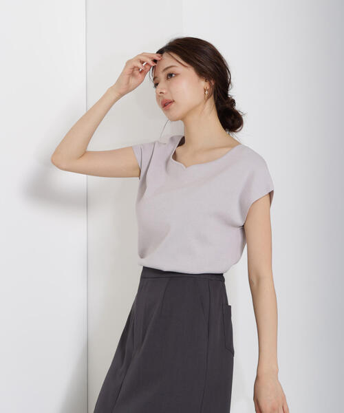 PROPORTION BODY DRESSING(プロポーションボディドレッシング)の「ハートカットフレンチ総針ニット / 1215170500(ニット/セーター・レディース・グレー/ピンク/ライトグリーン/ホワイト系その他・FREE)」の15枚目の写真