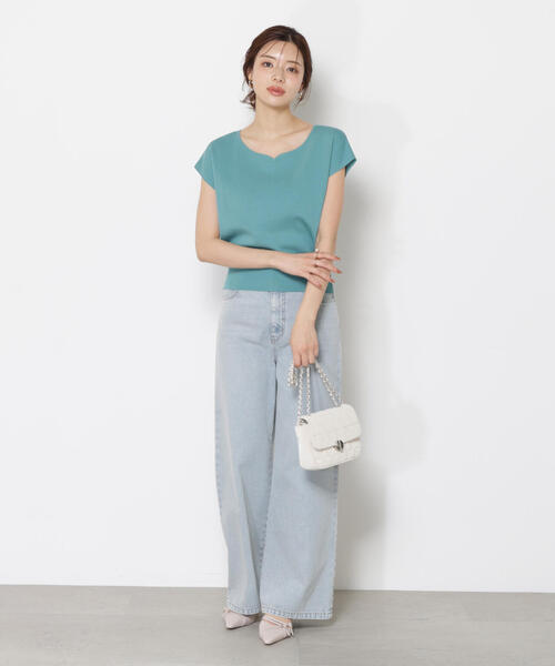 PROPORTION BODY DRESSING(プロポーションボディドレッシング)の「ハートカットフレンチ総針ニット / 1215170500(ニット/セーター・レディース・グレー/ピンク/ライトグリーン/ホワイト系その他・FREE)」の10枚目の写真