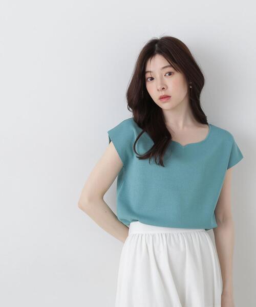 PROPORTION BODY DRESSING(プロポーションボディドレッシング)の「ハートカットフレンチ総針ニット / 1215170500(ニット/セーター・レディース・グレー/ピンク/ライトグリーン/ホワイト系その他・FREE)」の4枚目の写真
