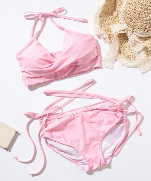 セール】【2点セット】ツイスト クロスストラップ ホルターネック