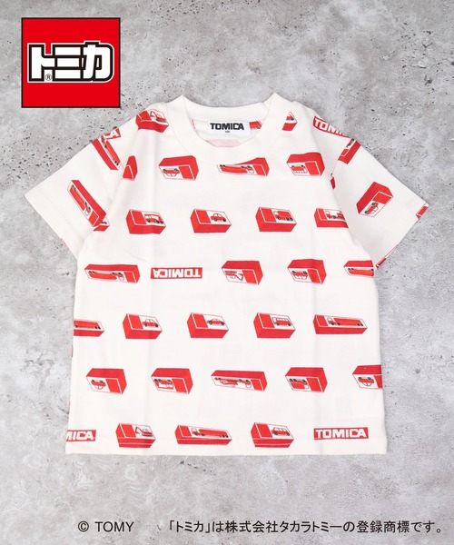 DILASH(ディラッシュ)の「【トミカ 】 BOX総柄半袖Tシャツ(Tシャツ/カットソー・キッズ・オフホワイト/サックスブルー・90/100/110/120/80/130)」の1枚目の写真