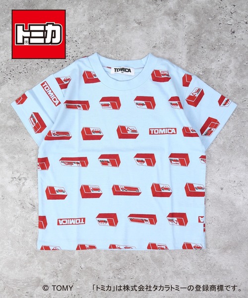 DILASH(ディラッシュ)の「【トミカ 】 BOX総柄半袖Tシャツ(Tシャツ/カットソー・キッズ・オフホワイト/サックスブルー・90/100/110/120/80/130)」の2枚目の写真