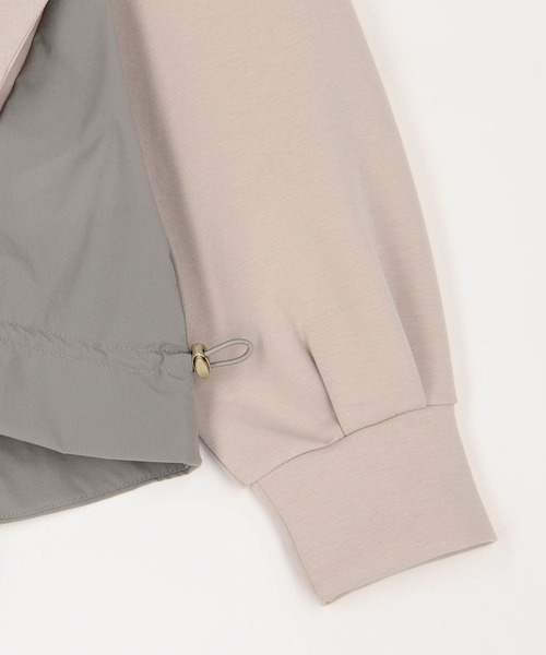 NICOLE white（ニコルホワイト）の「異素材使い配色ZIPパーカー（パーカー・レディース・チャコール/ブラック/グレー・FREE）」の4枚目の写真