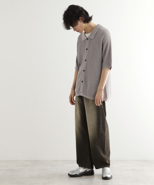 tk.TAKEO KIKUCHI(ティーケータケオキクチ)の「リネンライクニットポロシャツ(ニット/セーター・メンズ・ブルー/ブラック/ライトグレー・04/03/02)」の5枚目の写真