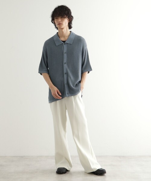 tk.TAKEO KIKUCHI(ティーケータケオキクチ)の「リネンライクニットポロシャツ(ニット/セーター・メンズ・ブルー/ブラック/ライトグレー・04/03/02)」の14枚目の写真