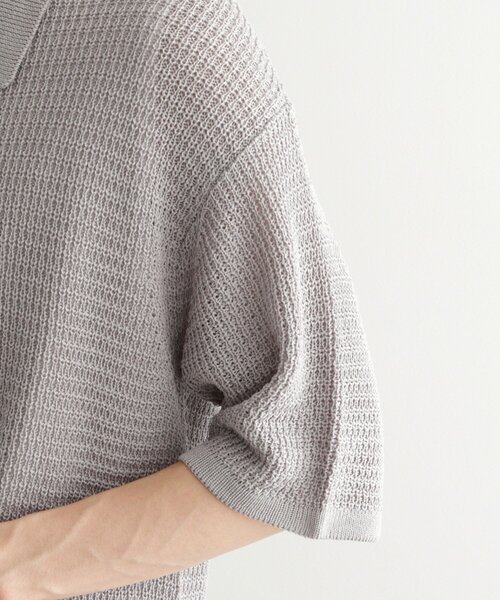 tk.TAKEO KIKUCHI(ティーケータケオキクチ)の「リネンライクニットポロシャツ(ニット/セーター・メンズ・ブルー/ブラック/ライトグレー・04/03/02)」の20枚目の写真