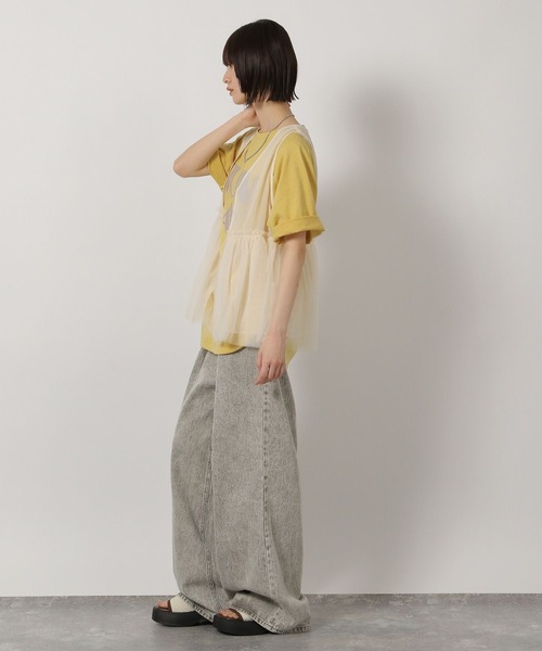 LAKOLE（ラコレ）の「ラウンドロゴプリントT / 450065（Tシャツ/カットソー・レディース・チャコールグレー/オフホワイト/ブルー/イエロー・FREE）」の19枚目の写真