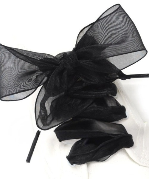 paravion（パラビオン）の「オーガンジーリボン靴紐（シューズアクセサリー・レディース・ホワイト/ブラック/ブルー/イエロー/ピンク・FREE）」の6枚目の写真