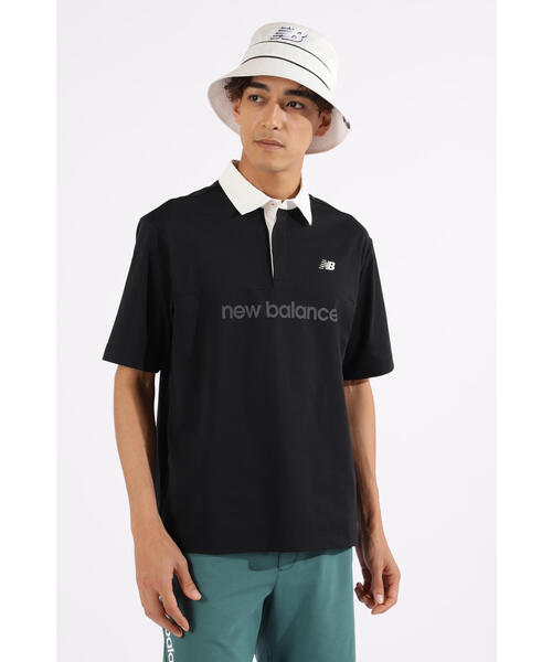 New balance ゴルフシャツ ニューバランス ゴルフ メンズ シャツ ロゴストライプ柄 半袖