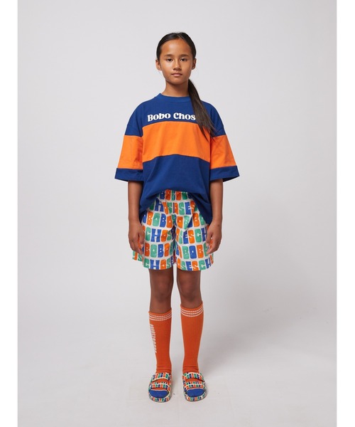 BOBO CHOSES(ボボショーズ)の「Bobo Choses color block T-shirt(Tシャツ/カットソー・キッズ・ネイビー・2-3YEAR/4-5YEAR/6-7YEAR)」の5枚目の写真