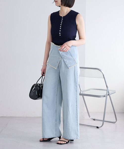 セール】リブボタンタンクトップ（ニット/セーター）｜mystic