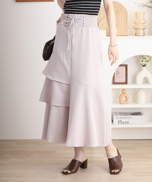 セール】noheaレースアップリブ使いスカート（スカート