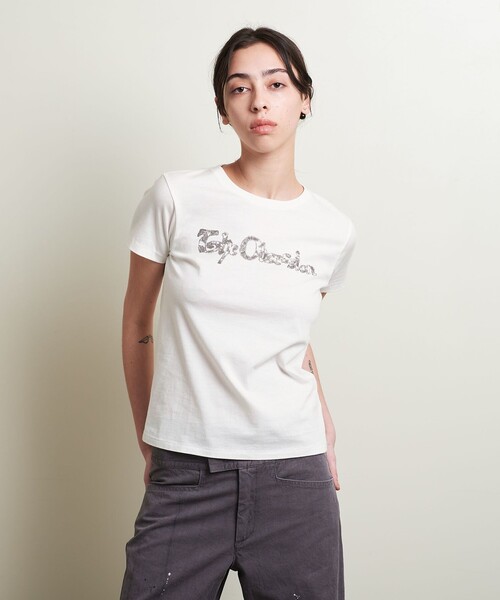 ATTISESSION(アティセッション)の「<ATTISESSION>OBSESSION コットン Tシャツ(Tシャツ/カットソー・レディース・オフホワイト/グレー・FREE)」の1枚目の写真