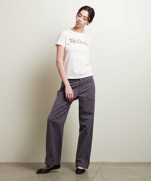 ATTISESSION(アティセッション)の「<ATTISESSION>OBSESSION コットン Tシャツ(Tシャツ/カットソー・レディース・オフホワイト/グレー・FREE)」の4枚目の写真